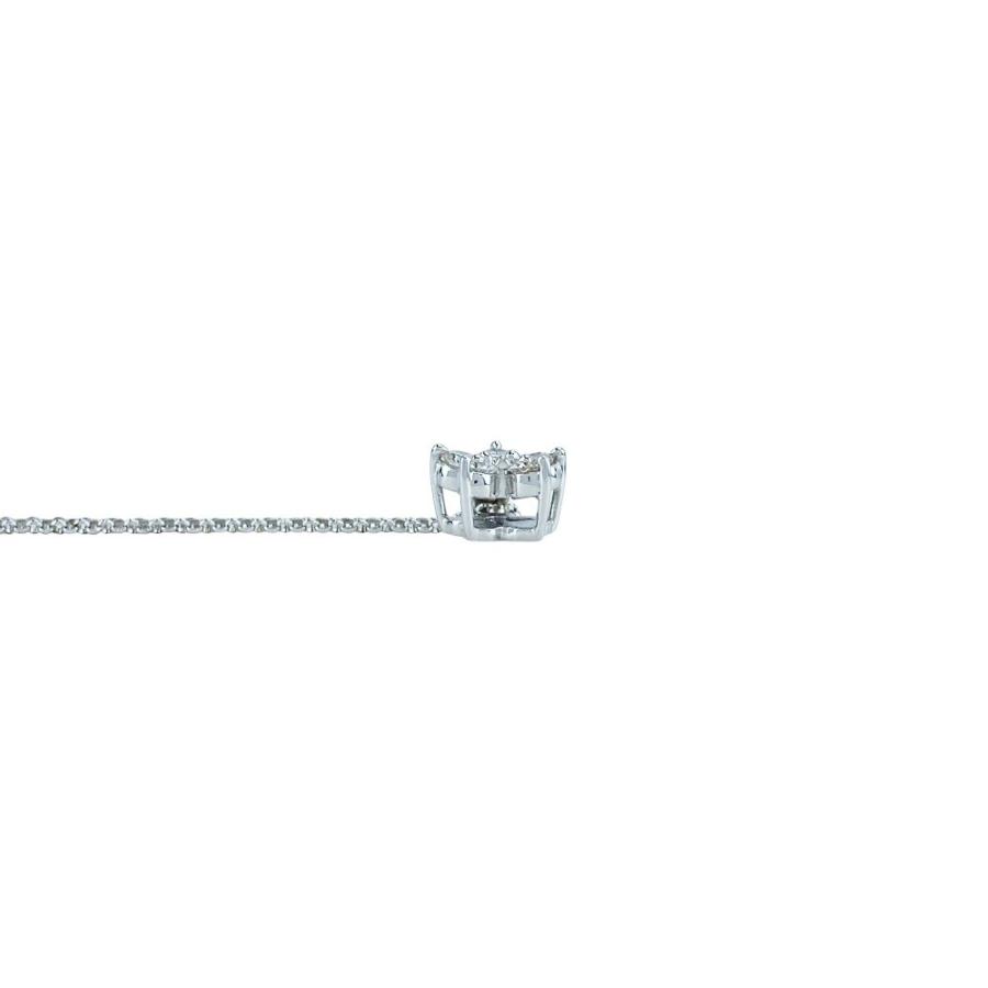 ■新同■　タサキ ネックレス アクセサリー フラワー シルバー ダイヤ K18 750 WG D0.20 2.3g 【439940】11_4