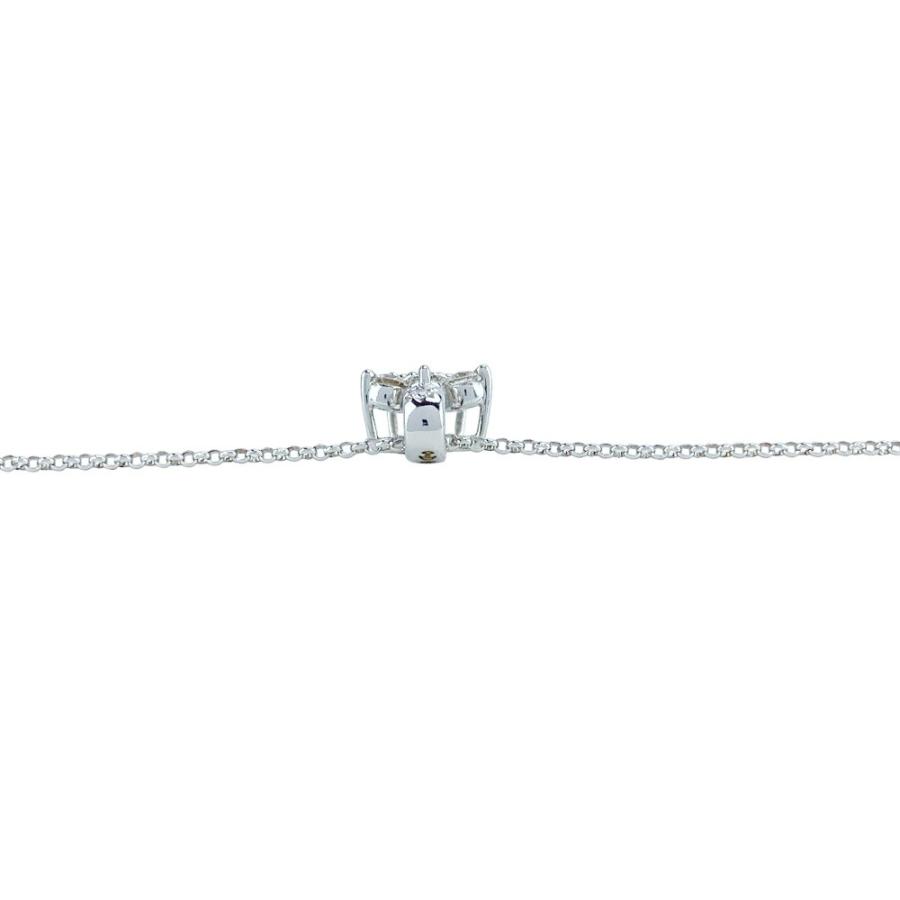 ■新同■　タサキ ネックレス アクセサリー フラワー シルバー ダイヤ K18 750 WG D0.20 2.3g 【439940】11_5