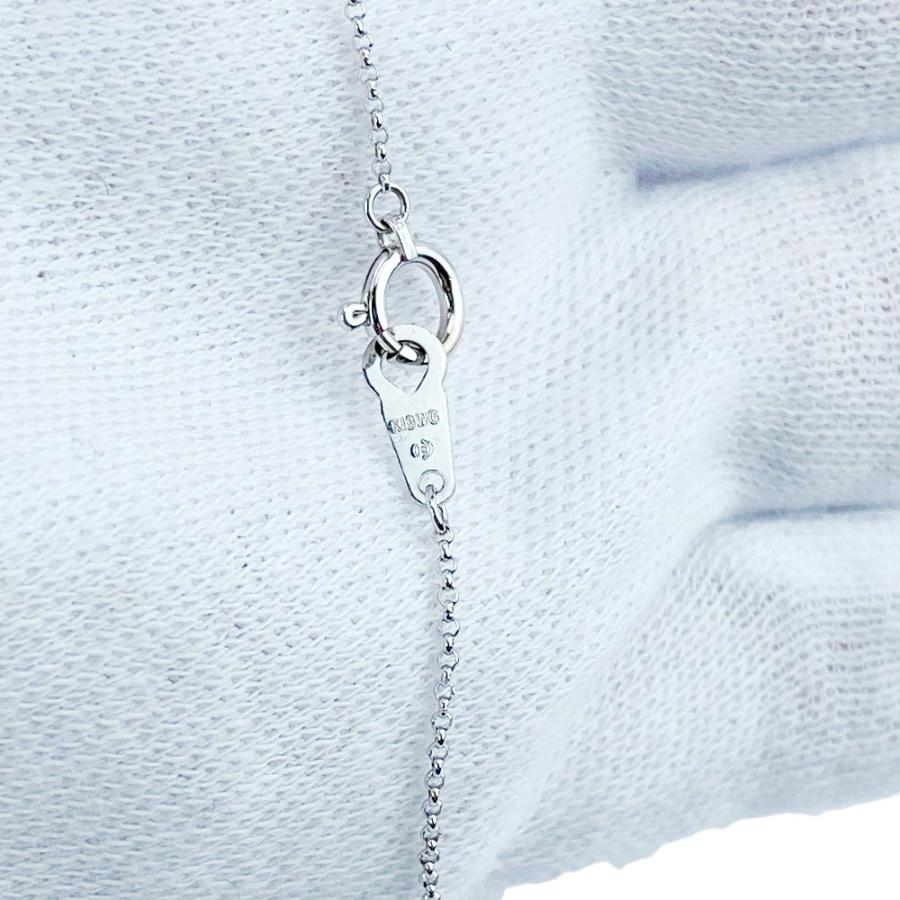 ■新同■　タサキ ネックレス アクセサリー フラワー シルバー ダイヤ K18 750 WG D0.20 2.3g 【439940】11_8