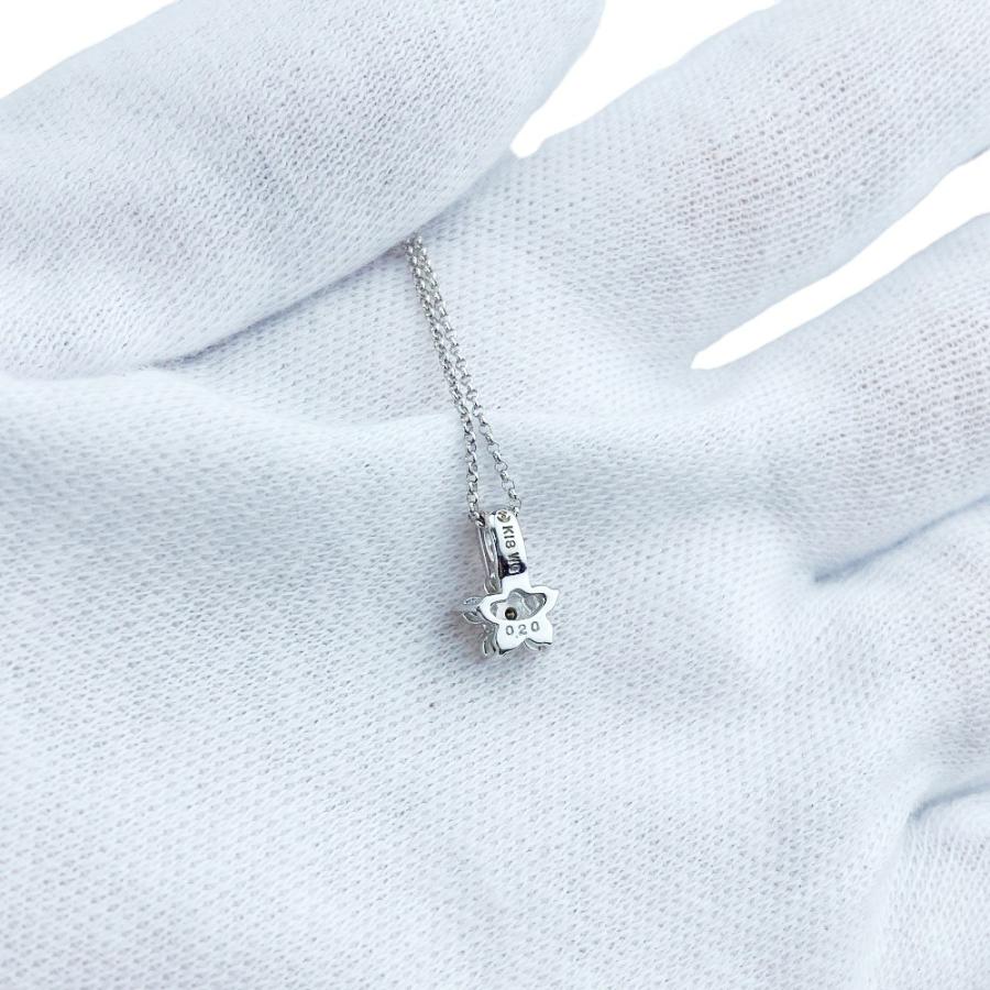 ■新同■　タサキ ネックレス アクセサリー フラワー シルバー ダイヤ K18 750 WG D0.20 2.3g 【439940】11_9