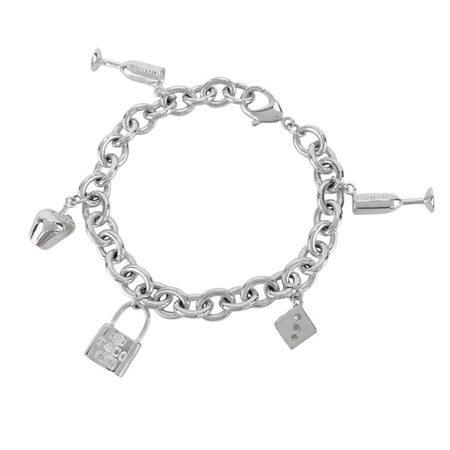 ■美品■　 ティファニー 5 チャーム ブレスレット アクセサリー スターリングシルバー SV925 シルバー【440007】9 |  | 04