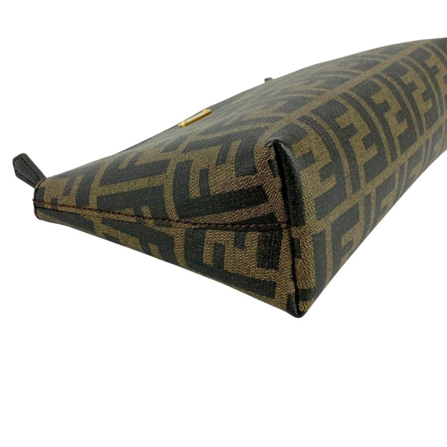■美品■　フェンディ ズッカ ポーチ 化粧 メイク クラッチ キャンパス ブラウン 1382384【441165】5 |  | 02