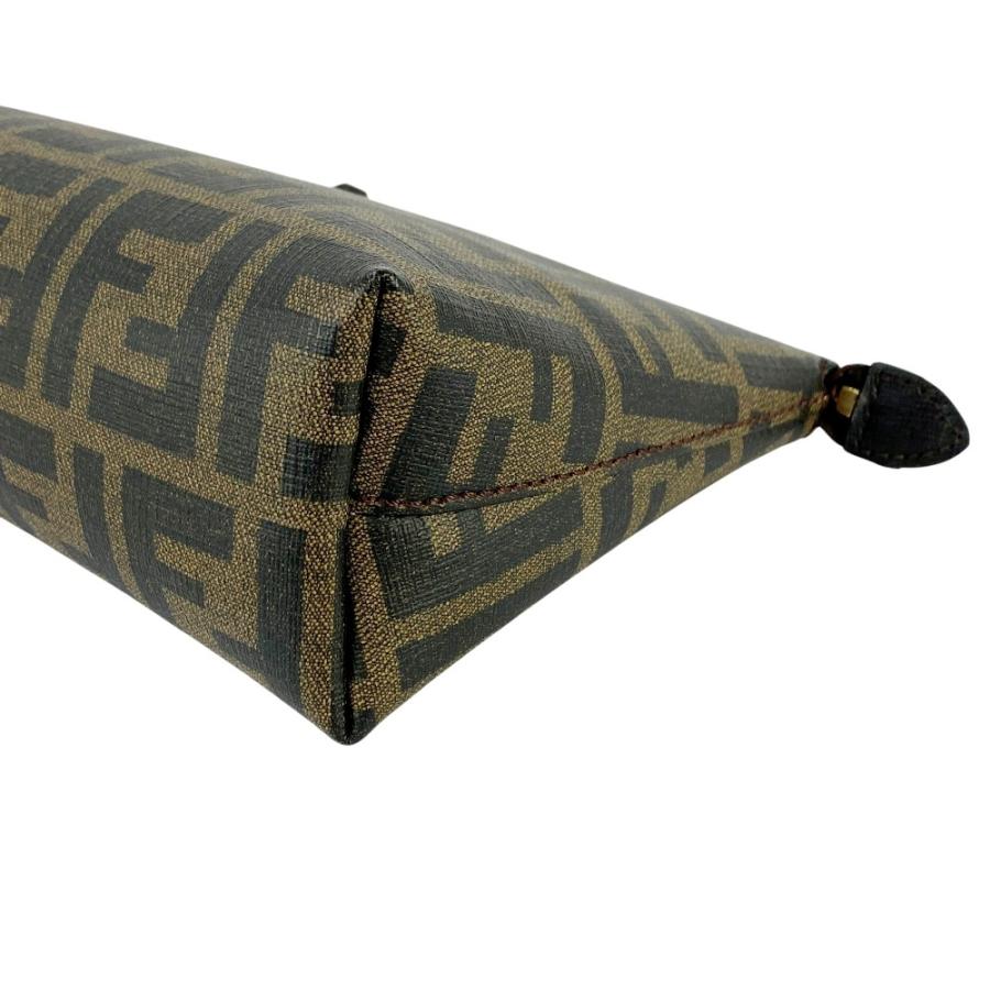 ■美品■　フェンディ ズッカ ポーチ 化粧 メイク クラッチ キャンパス ブラウン 1382384【441165】5 |  | 03
