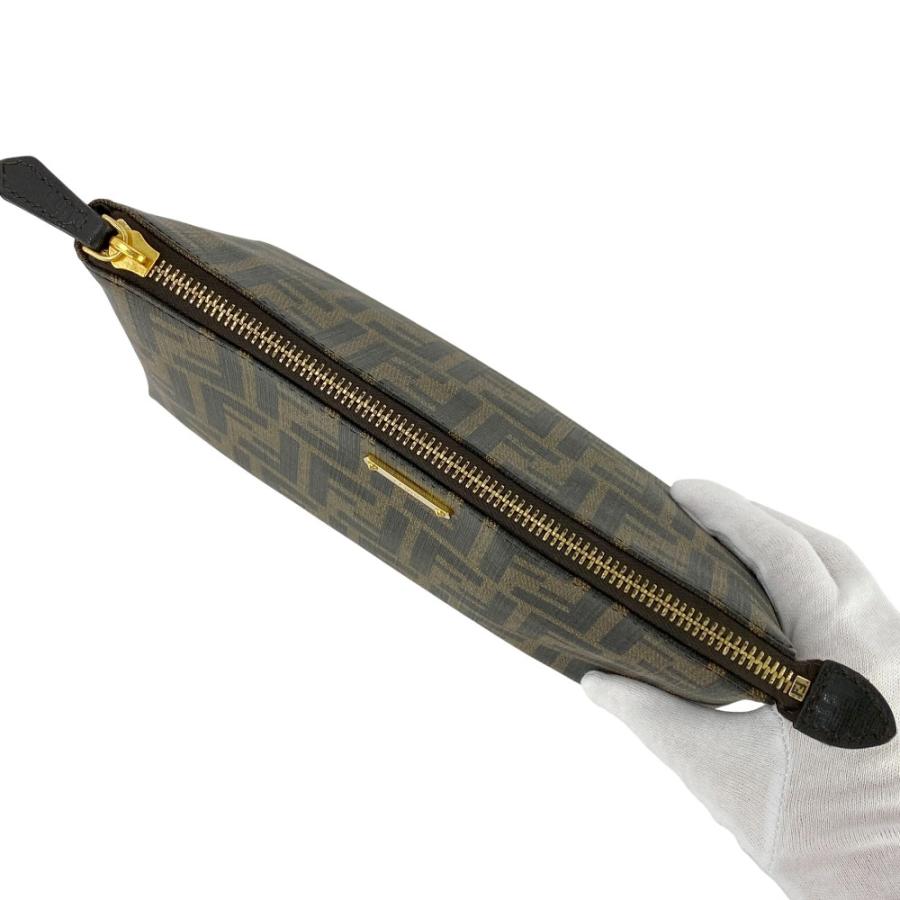 ■美品■　フェンディ ズッカ ポーチ 化粧 メイク クラッチ キャンパス ブラウン 1382384【441165】5 |  | 04