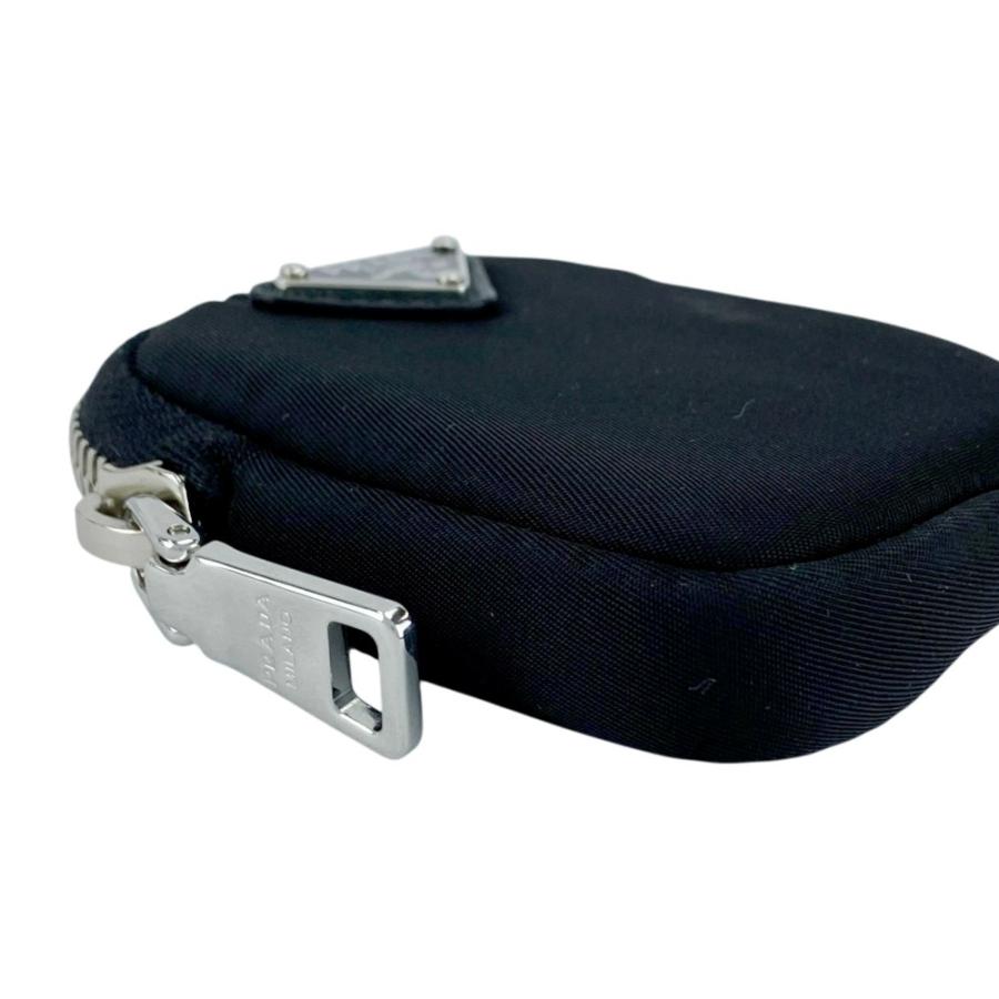 ■新同■　プラダ トライアングルロゴ バッグ チャーム ミニ ポーチ ナイロン ブラック【442612】8 |  | 02