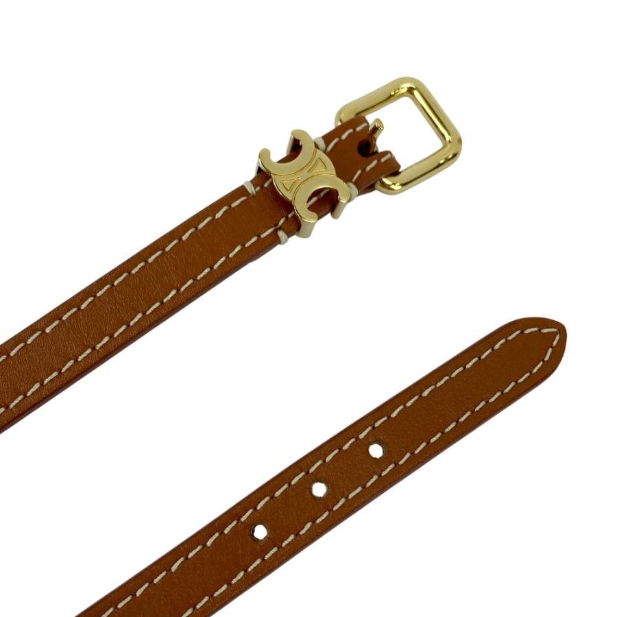 ■新同■現行■　セリーヌ レ・キュイール ダブル ブレスレット アクセサリー レザー ゴールド ブラウン 【442667】8 |  | 02