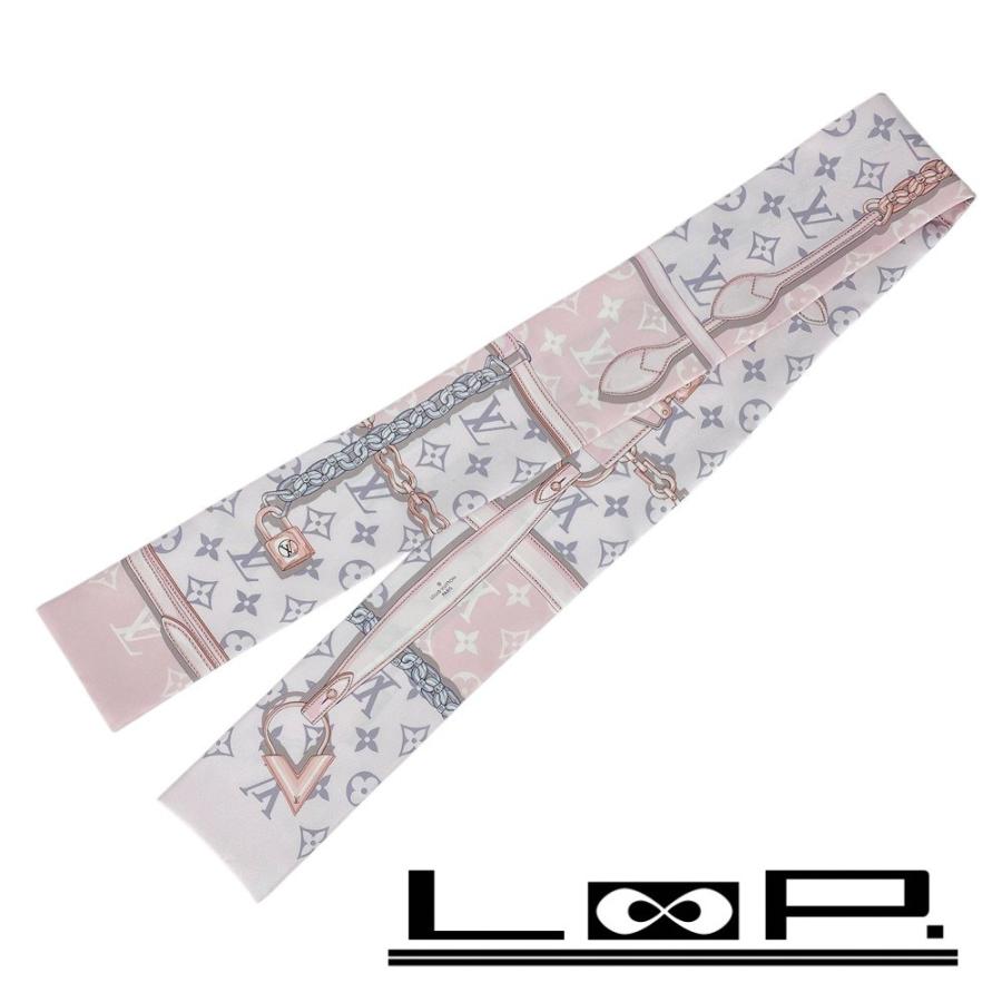 ■新同■　ルイヴィトン  モノグラム コンフィデンシャル バンドー ツイリー スカーフ シルク ピンク M70637  箱 【447587】12 | 