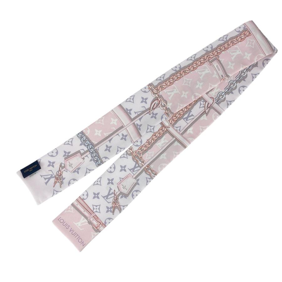 ■新同■　ルイヴィトン  モノグラム コンフィデンシャル バンドー ツイリー スカーフ シルク ピンク M70637  箱 【447587】12 |  | 01