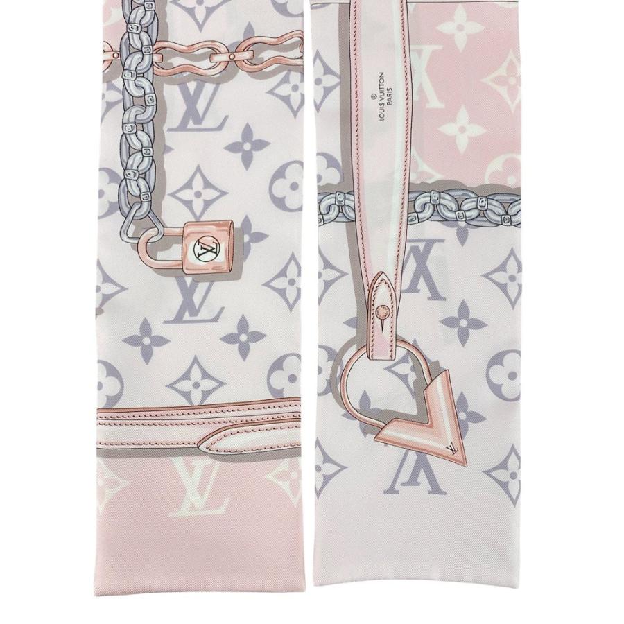 ■新同■　ルイヴィトン  モノグラム コンフィデンシャル バンドー ツイリー スカーフ シルク ピンク M70637  箱 【447587】12 |  | 02