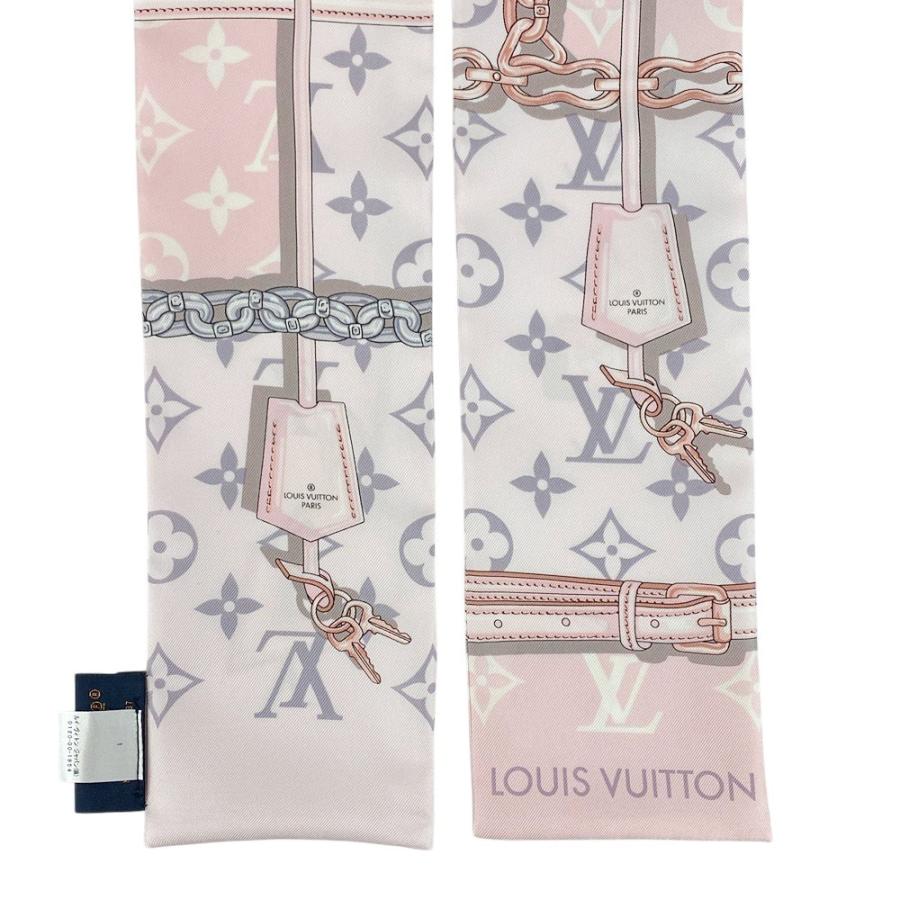 ■新同■　ルイヴィトン  モノグラム コンフィデンシャル バンドー ツイリー スカーフ シルク ピンク M70637  箱 【447587】12 |  | 04