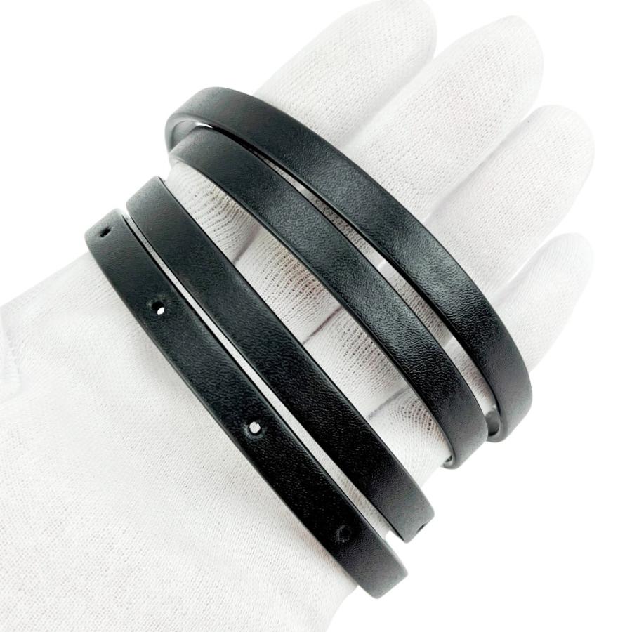 ■新同■　ボッテガヴェネタ トライアングルナローベルト 三角 細ベルト レザー SV925 ブラック シルバー  【449185】7 |  | 04