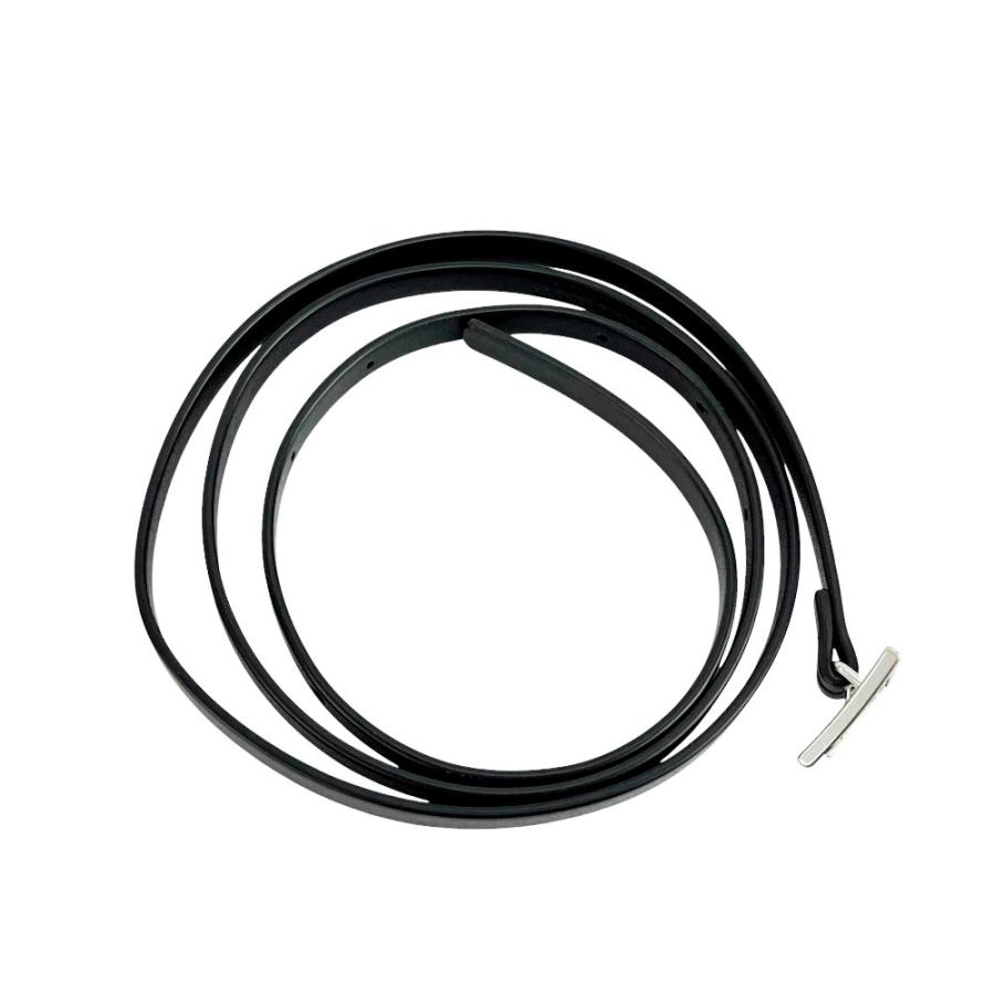 ■新同■　ボッテガヴェネタ トライアングルナローベルト 三角 細ベルト レザー SV925 ブラック シルバー  【449185】7 |  | 05