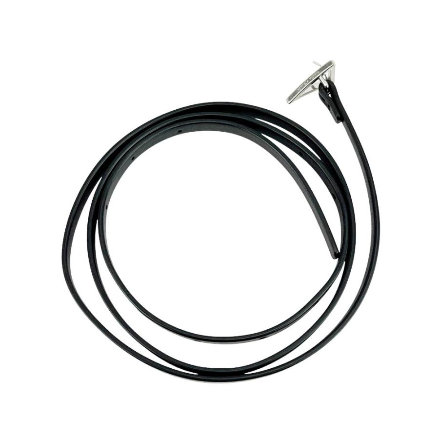 ■新同■　ボッテガヴェネタ トライアングルナローベルト 三角 細ベルト レザー SV925 ブラック シルバー  【449185】7 |  | 06