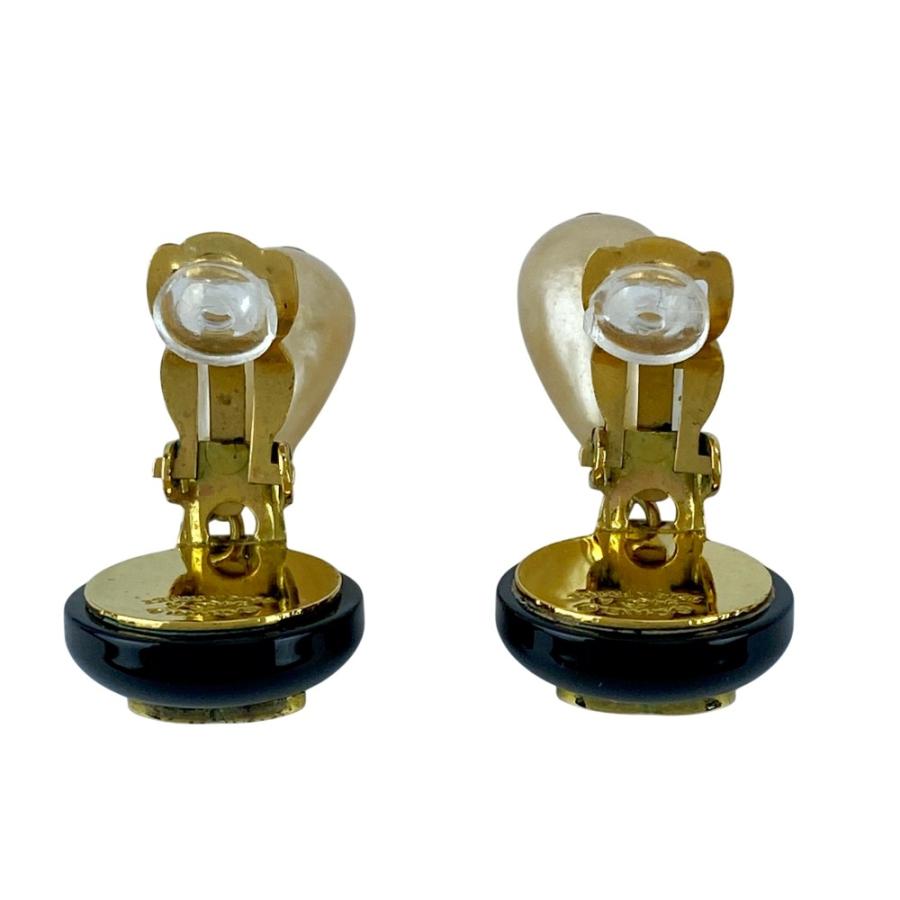 ■中古■　シャネル ココ イヤリング アクセサリー フェイクパール GP ゴールド ブラック 94A 箱 【449895】7 |  | 05