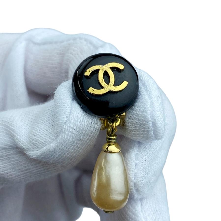 ■中古■　シャネル ココ イヤリング アクセサリー フェイクパール GP ゴールド ブラック 94A 箱 【449895】7 |  | 06