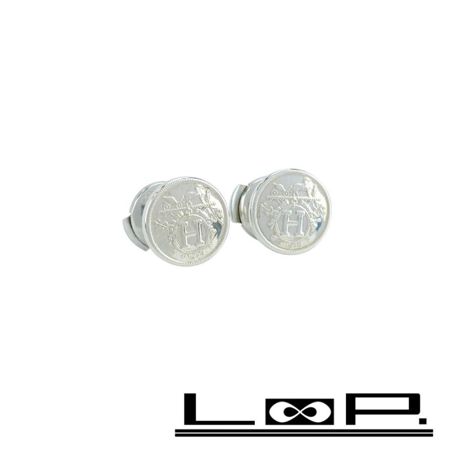 ■新同■　 エルメス エクスリブリス ピアス アクセサリー シルバー SV925 箱 【450143】10 | 