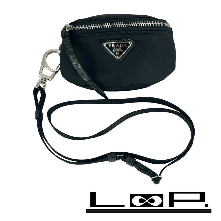 □新同□ プラダ Re-Nylon ストラップ付 ミニ ポーチ 小物入れ 2WAY  