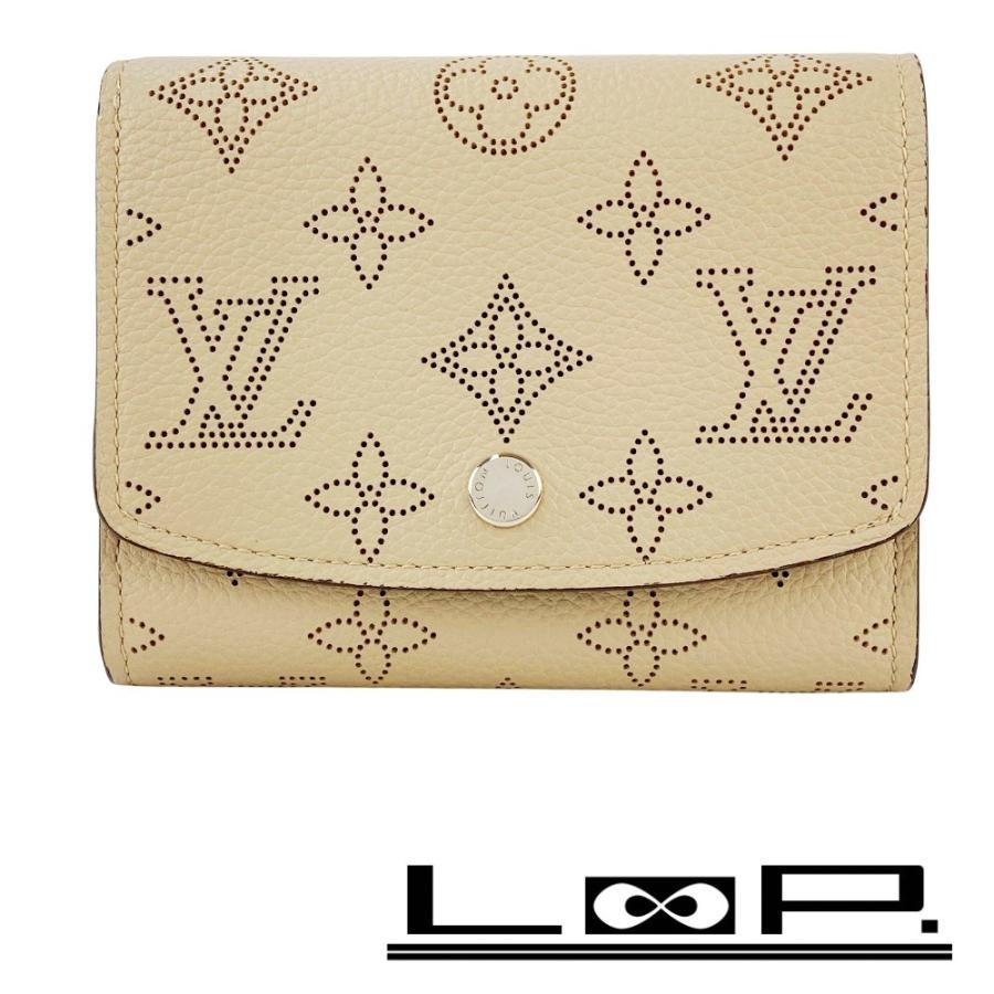 【極美品】ルイヴィトン マヒナ イリス コンパクト ガレ 二つ折り財布 ※鑑定済 □美品□ ルイヴィトン ポルトフォイユ イリスコンパクト 二つ折り