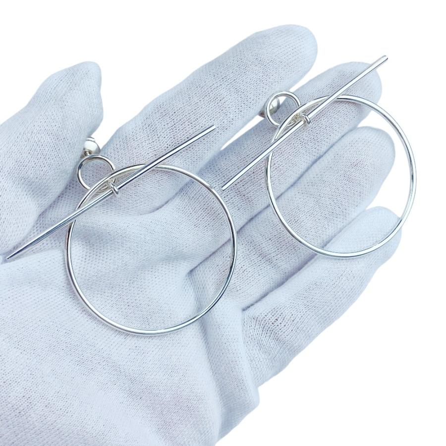 ■新同■　エルメス ループ MM ピアス アクセサリー シルバー SV925 箱 【453458】10 |  | 08