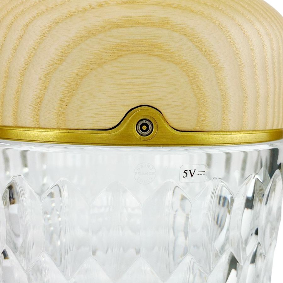 ■未使用■2025年購入品■　 エルメス サンルイ コラボ フォリア ポータブル ランプ クリスタル 木製 ナチュラル 1507E500 箱【456435】5 |  | 06