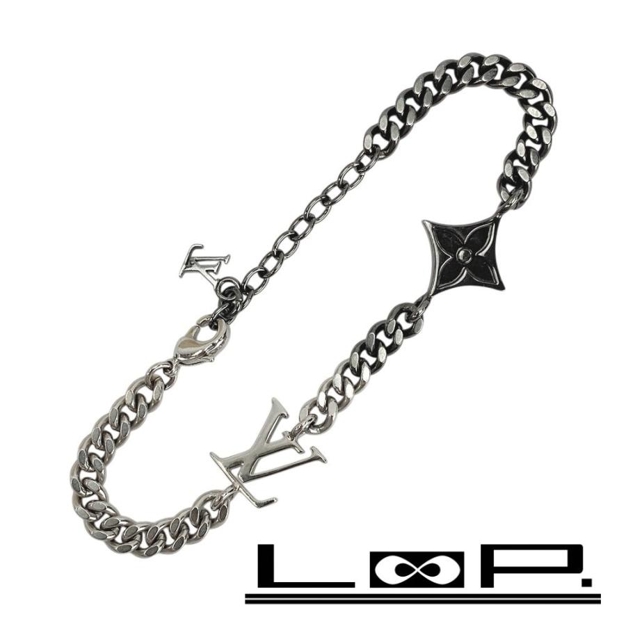 ■美品■　ルイヴィトン インスティンクト ブレスレット シルバー ブラック SS M00508 【460050】1 | 