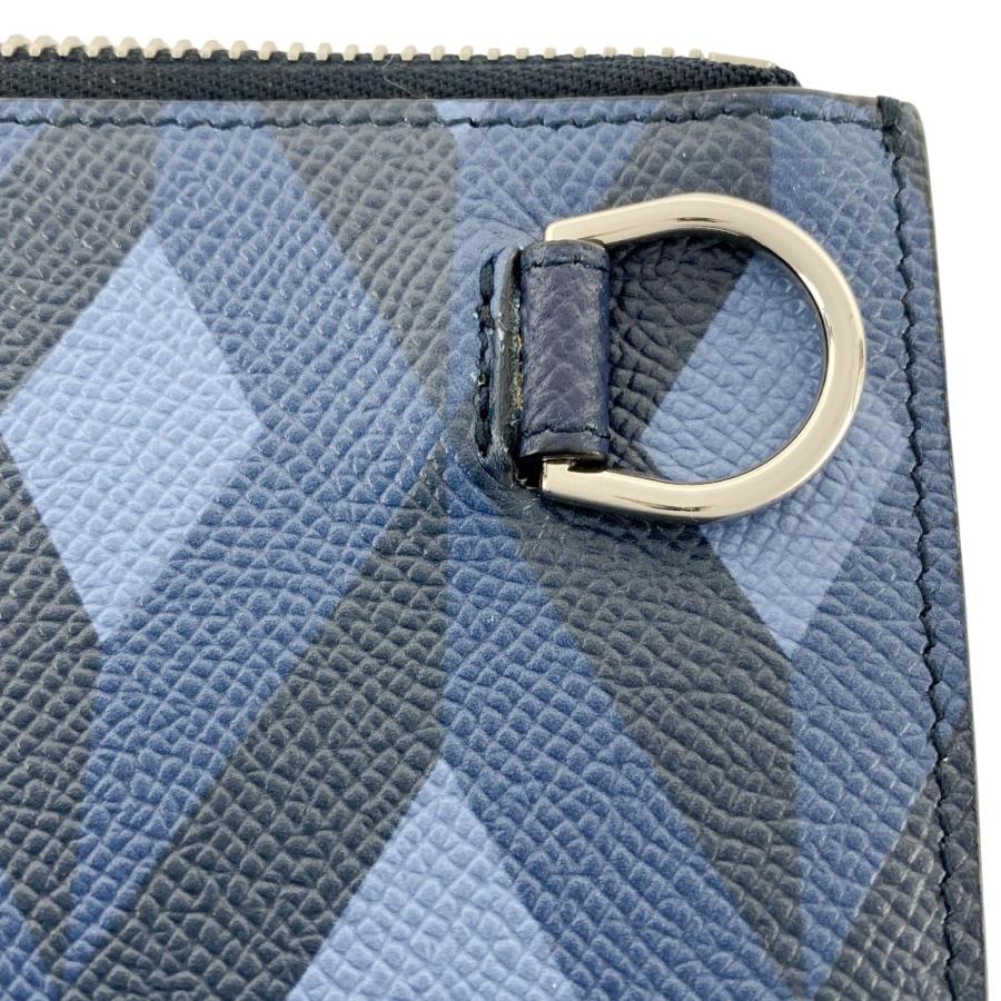 □美品□ ダンヒル クラッチバッグ エンジンターン レザー ブルー