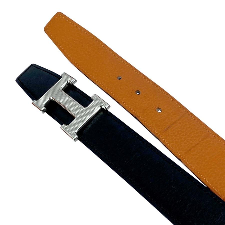 ■中古■　エルメス コンスタンス ベルト ギロシェ ボックスカーフ ブラック オレンジ 箱【462092】13 |  | 02