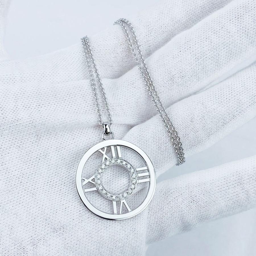 ティファニー ■新同■磨き済■ アトラス オープンサークル ネックレス シルバー ホワイトゴールド WG750 ダイヤ  【464744】7 |  | 08