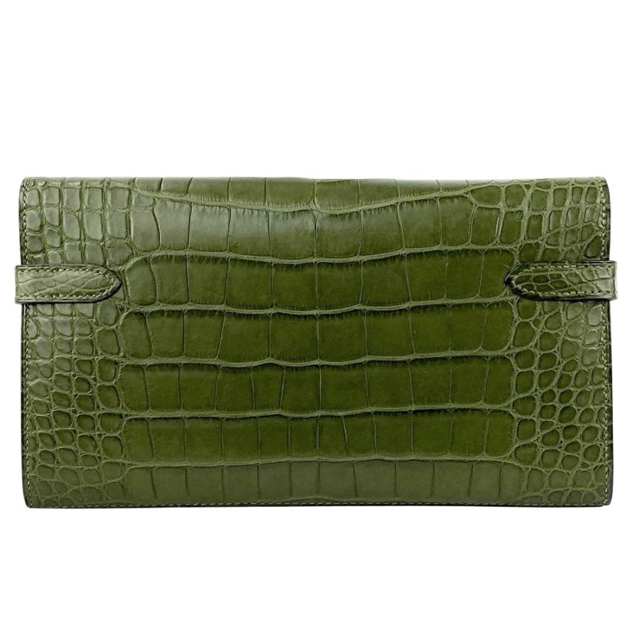 □美品□ エルメス ケリー ウォレット 長財布 クロコ アリゲーター