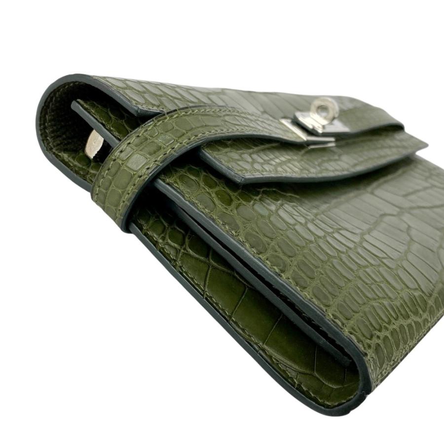 □美品□ エルメス ケリー ウォレット 長財布 クロコ アリゲーター