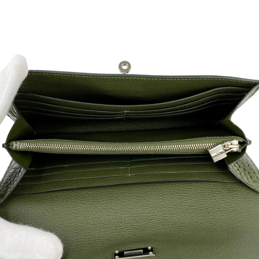 □美品□ エルメス ケリー ウォレット 長財布 クロコ アリゲーター