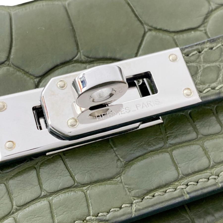 □美品□ エルメス ケリー ウォレット 長財布 クロコ アリゲーター