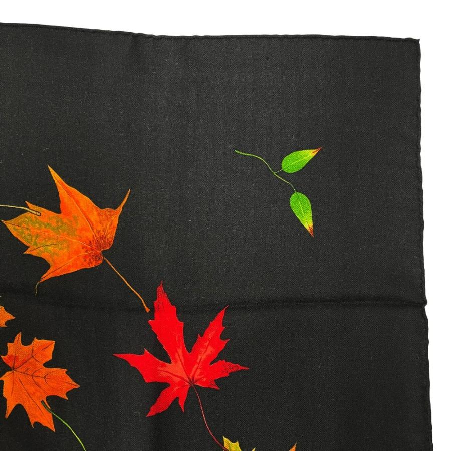 ■新同■　エルメス カレ90 紅葉 A WALK IN THE PARK ファッション スカーフ カシミヤ ブラック 箱 【467103】11 |  | 02