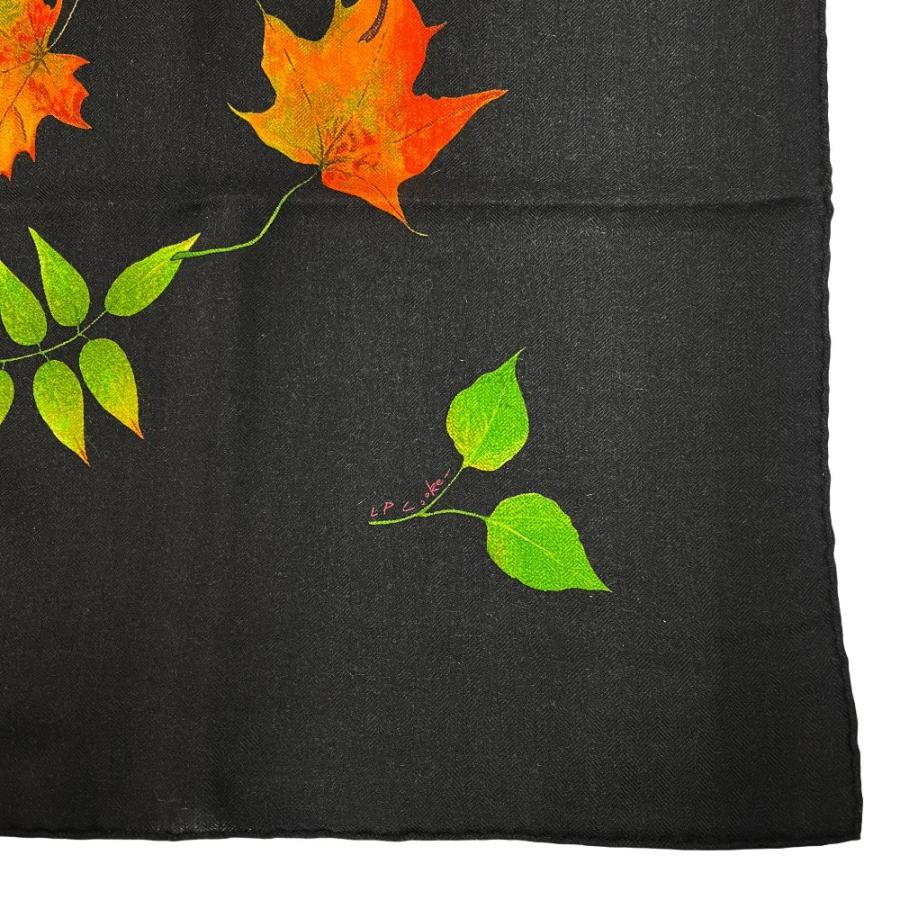 ■新同■　エルメス カレ90 紅葉 A WALK IN THE PARK ファッション スカーフ カシミヤ ブラック 箱 【467103】11 |  | 04