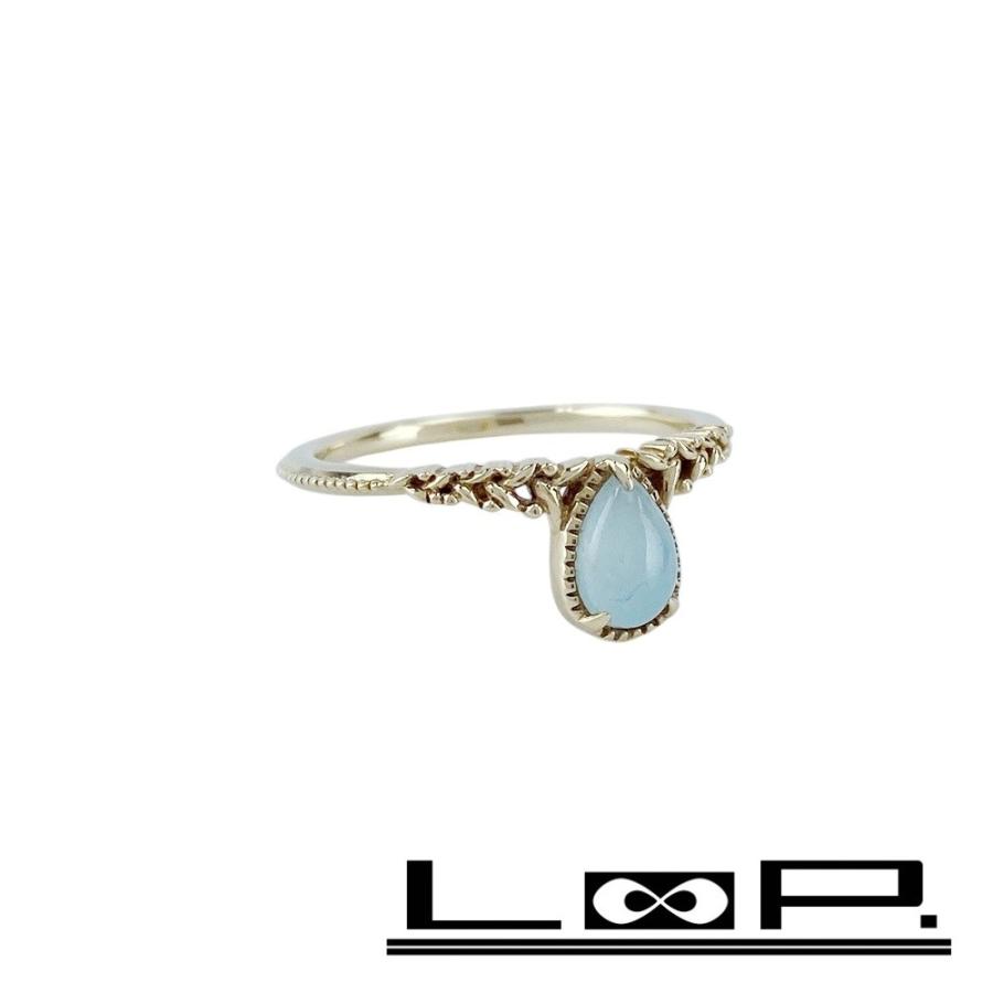 ■美品■　アガット リング 指輪 アクセサリー ゴールド ライトブルー K10 YG 色石 9号 1.40g【468858】5 | 