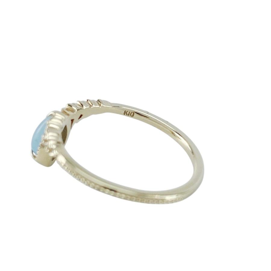 ■美品■　アガット リング 指輪 アクセサリー ゴールド ライトブルー K10 YG 色石 9号 1.40g【468858】5 |  | 06