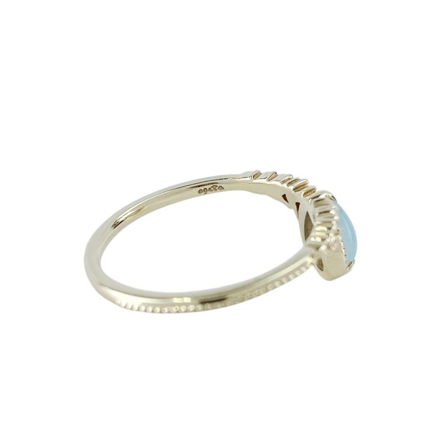 ■美品■　アガット リング 指輪 アクセサリー ゴールド ライトブルー K10 YG 色石 9号 1.40g【468858】5 |  | 07