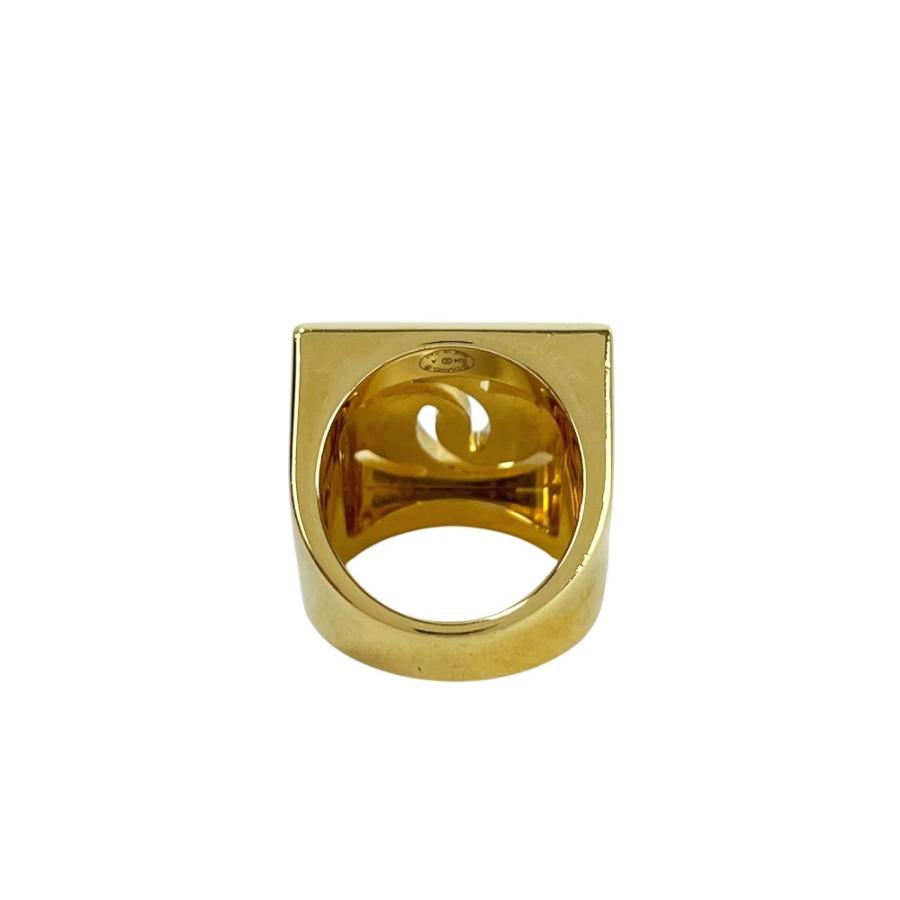シャネル ■美品■ ココマーク スクエア リング 指輪 GP ゴールド ブラック B24A #52 箱【47194】12 |  | 01