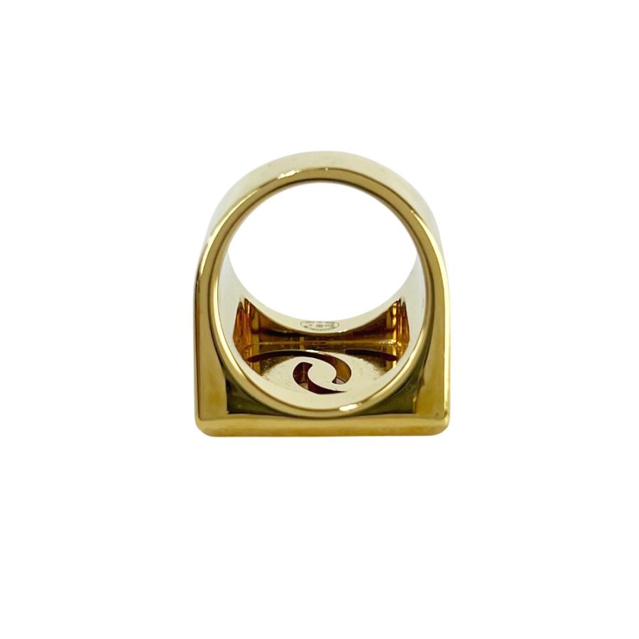 シャネル ■美品■ ココマーク スクエア リング 指輪 GP ゴールド ブラック B24A #52 箱【47194】12 |  | 04