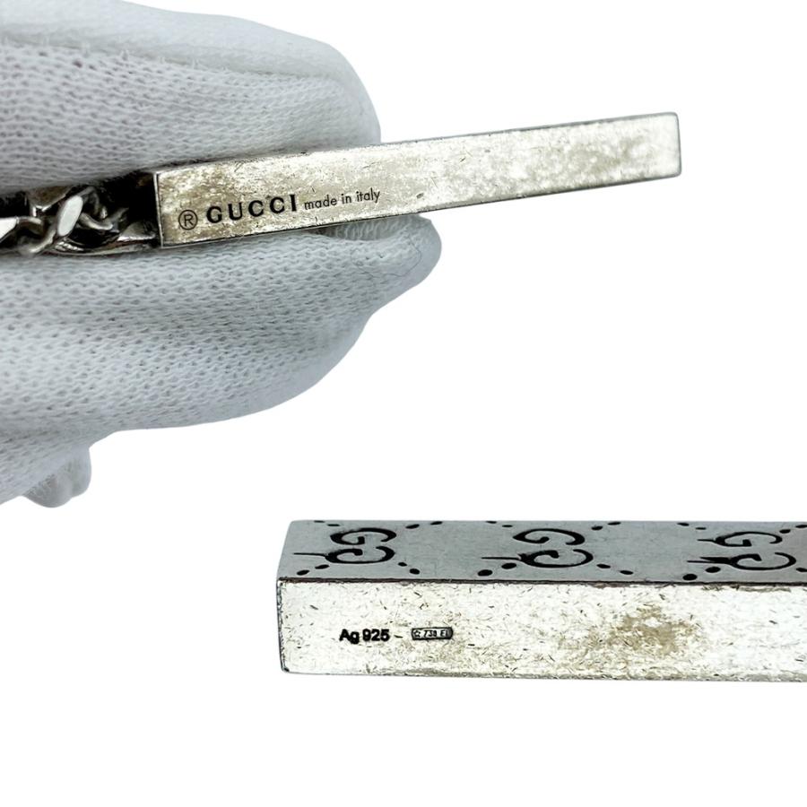 グッチ ■中古■ ゴースト バー ネックレス ペンダント アクセサリー GGロゴ シルバー SV925 455314 【477362】11 |  | 08