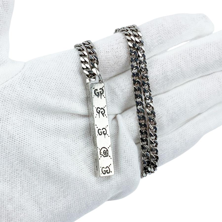 グッチ ■中古■ ゴースト バー ネックレス ペンダント アクセサリー GGロゴ シルバー SV925 455314 【477362】11 |  | 09