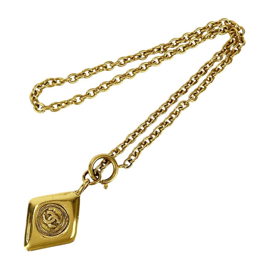 シャネル ■美品■60cm■ ココマーク ロング ネックレス アクセサリー ひし形 ゴールド GP 【477591】11 |  | 09
