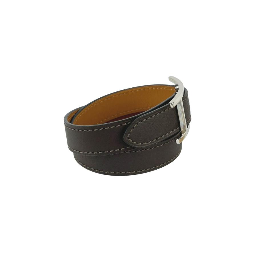 ■美品■　エルメス ビーアピ ドゥブルトゥール ブレスレット アクセサリー 2重巻き レザー ダークブラウン □L刻 【478086】11 |  | 01
