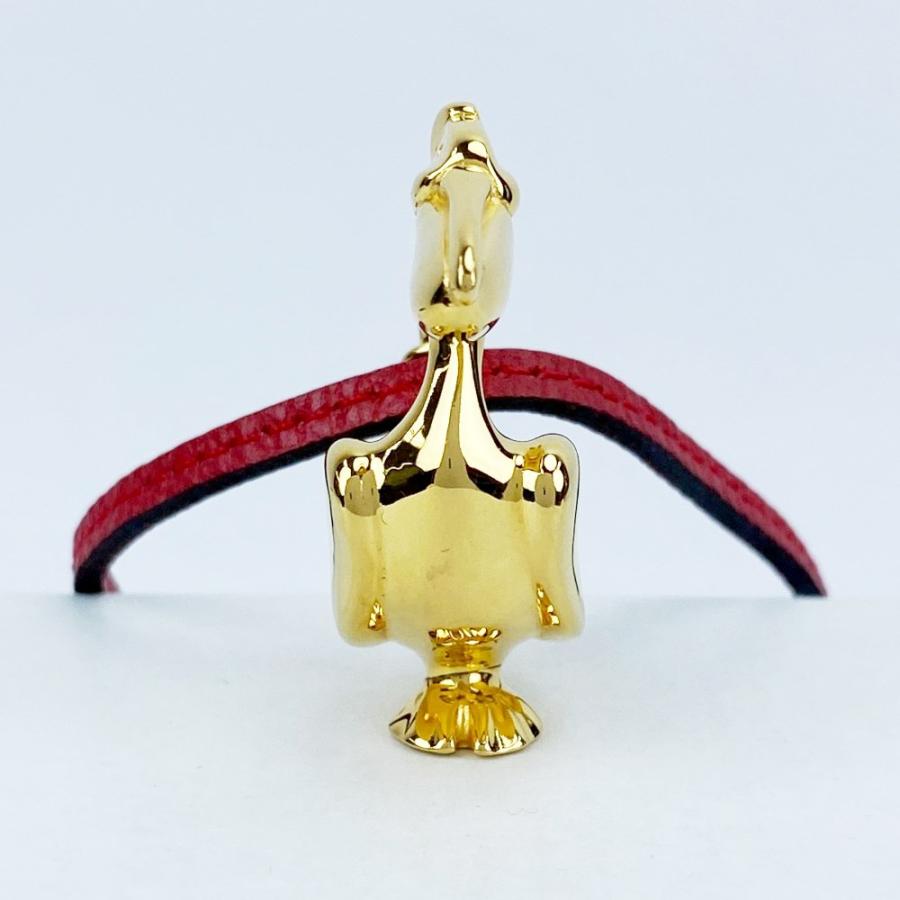 ■新同■86cm■　エルメス カデナ ペリカン バッグ チャーム ペンダント アニマル ゴールド レッド GP レザー 【479694】7 |  | 02