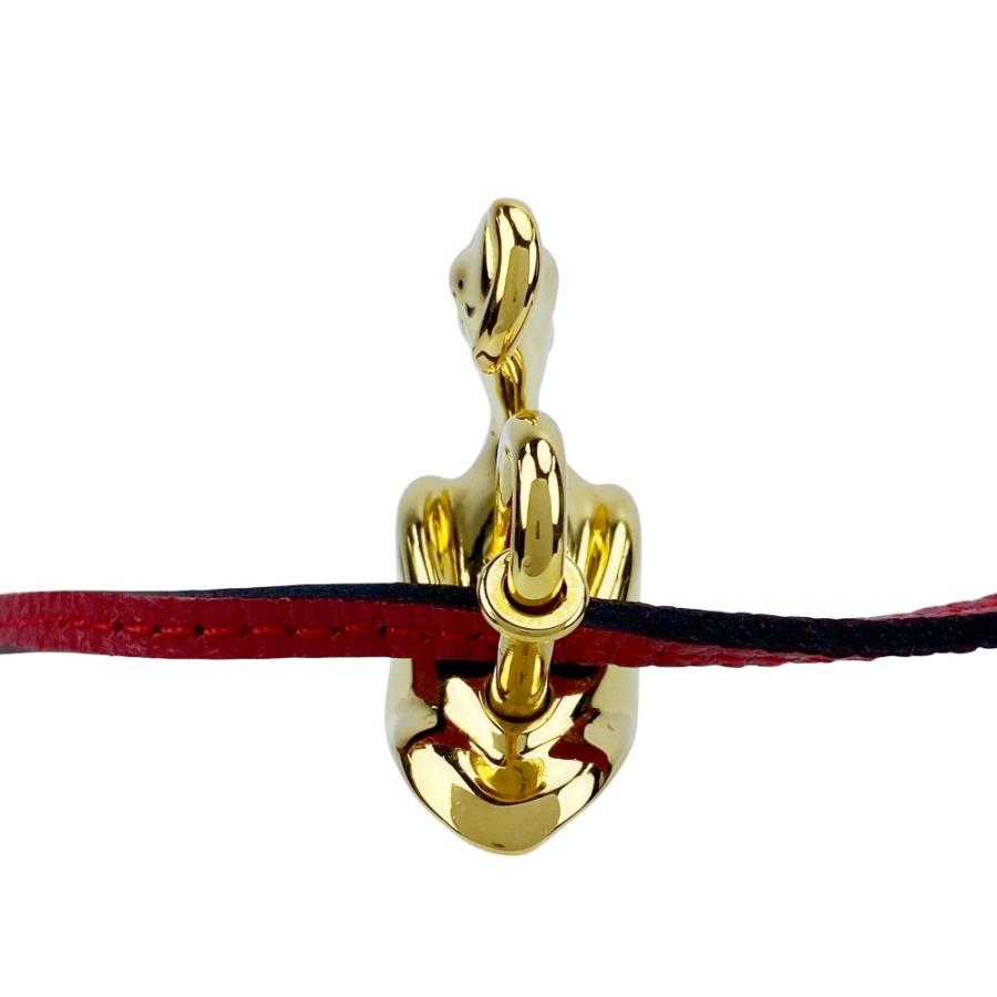 ■新同■86cm■　エルメス カデナ ペリカン バッグ チャーム ペンダント アニマル ゴールド レッド GP レザー 【479694】7 |  | 03