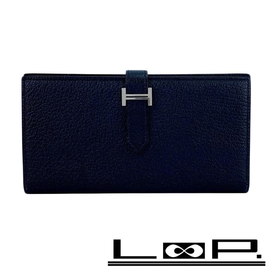 □美品□ エルメス ベアンスフレ 長財布 ウォレット シェーブル