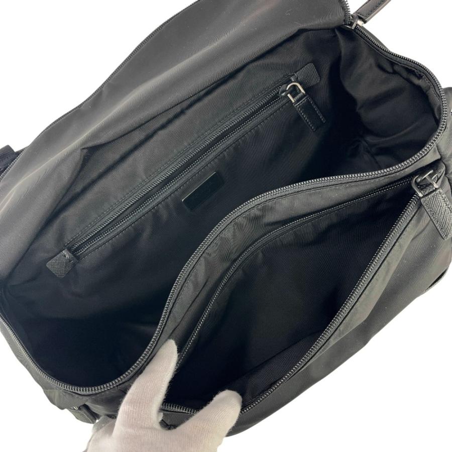 □新同□ プラダ ショルダー バッグ ナイロン サフィアーノ ブラック