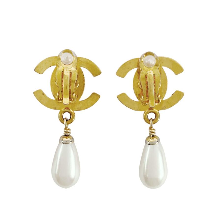 ■中古■ヴィンテージ■　シャネル ココ ターンロック イヤリング アクセサリー ゴールド フェイクパール GP 96A 【483400】10 |  | 01