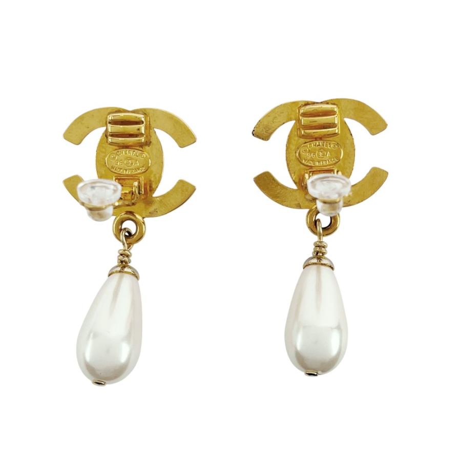 ■中古■ヴィンテージ■　シャネル ココ ターンロック イヤリング アクセサリー ゴールド フェイクパール GP 96A 【483400】10 |  | 02