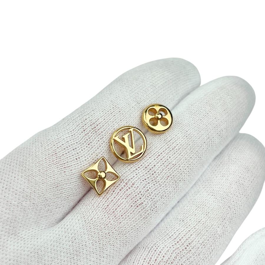 ■美品■　ルイヴィトン クレイジー イン ロック ピアス 3ピース アクセサリー ゴールド GP M00395 【483448】10 |  | 08